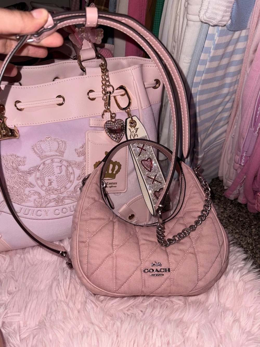 Coach Carmen Ballerina Pink Quilted Crossbody Bag - Picture 12 of 16